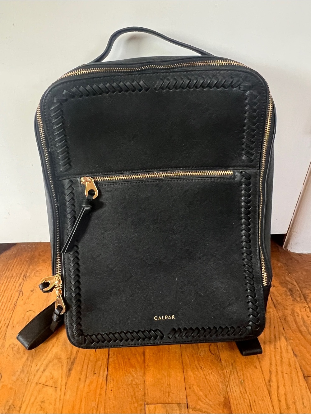 Calpak Black Leather Backpack